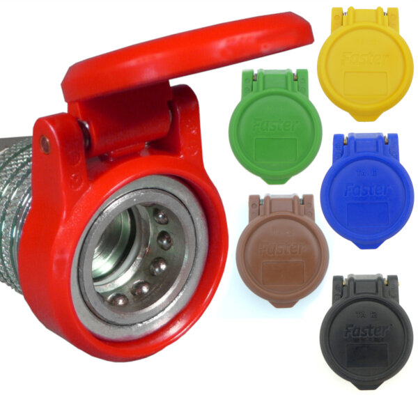 Produktbild von 4 Paar PVC-Gummi Staubschutzkappen Für Hydraulik-Kupplungen – Kompatibel Mit Parker, Aeroquip, Hansen – 1/2 Zoll, Rot, Schutz Vor Schmutz & Verschleiß