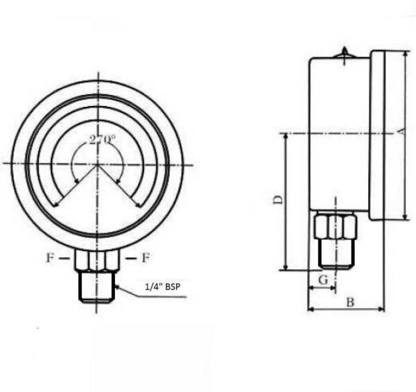 Manometer, Glyzerin gefülltes Druckmessgerät, 63mm Zifferblatt, 0-16bar, 304 Edelstahlgehäuse, 1/4 BSP Unteranschluss Manometer, Glyzerin gefülltes Druckmessgerät, 63mm Zifferblatt, 0-16bar, 304 Edelstahlgehäuse, 1/4 BSP Unteranschluss