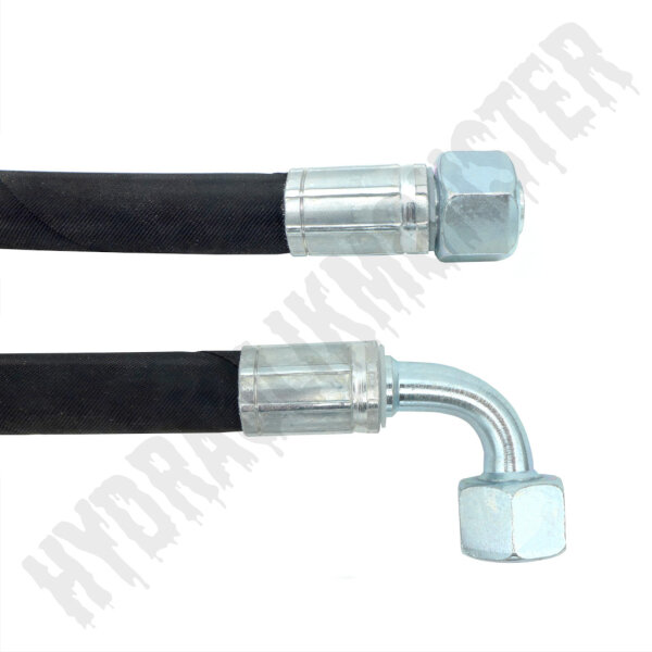 Hydraulikschlauch DN8 2SC 350bar NW8 5/16" - 10L M16x1,5 SW19 DKOL - DKOL 90°-250 mm