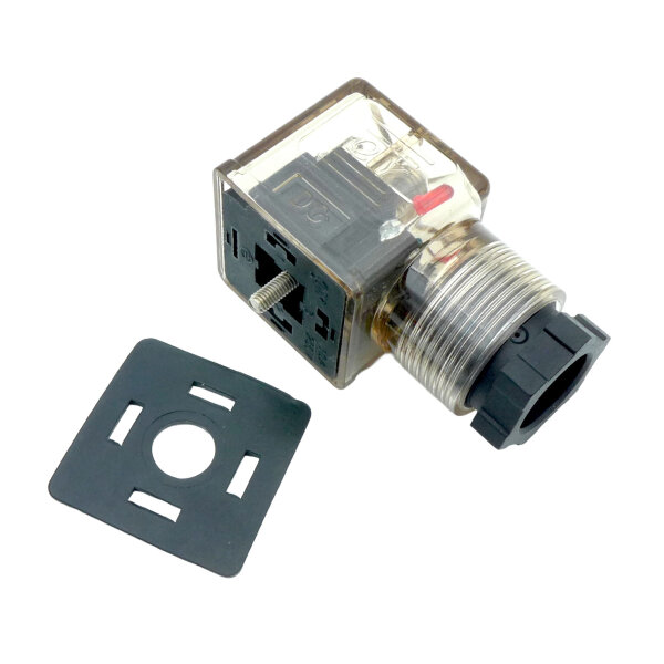 Würfelstecker mit LED 3 oder 4polig DIN43650/A