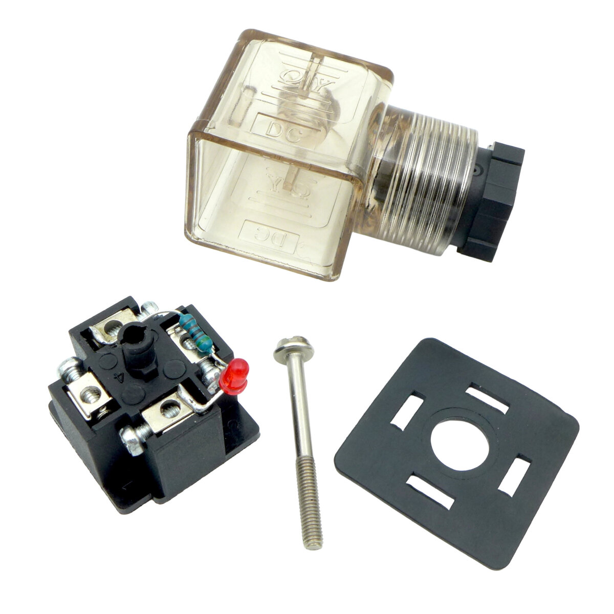 Würfelstecker mit LED 12-24 Volt 4pol., 3,95 €