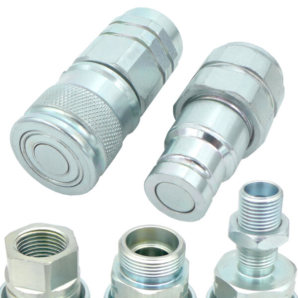 Hydraulikkupplung Flat Face Steck Kupplung metrisch + zöllig