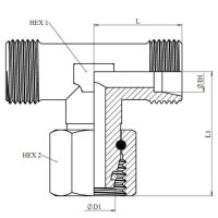 ET-Verschraubung T-Stück  EVT ETV Verschraubung  DKOL metrisch Hydraulik