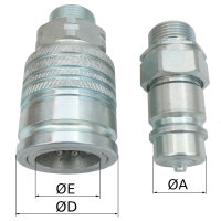 Hydraulik steck Kupplung SVK ISO-A BG1-BG6 metrisch +...