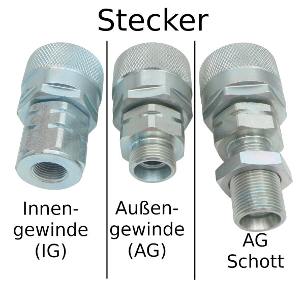 Hydraulik Schraubkupplung HSK BG2-Stecker (Loshälfte)-AG 12L (M18x1,5)
