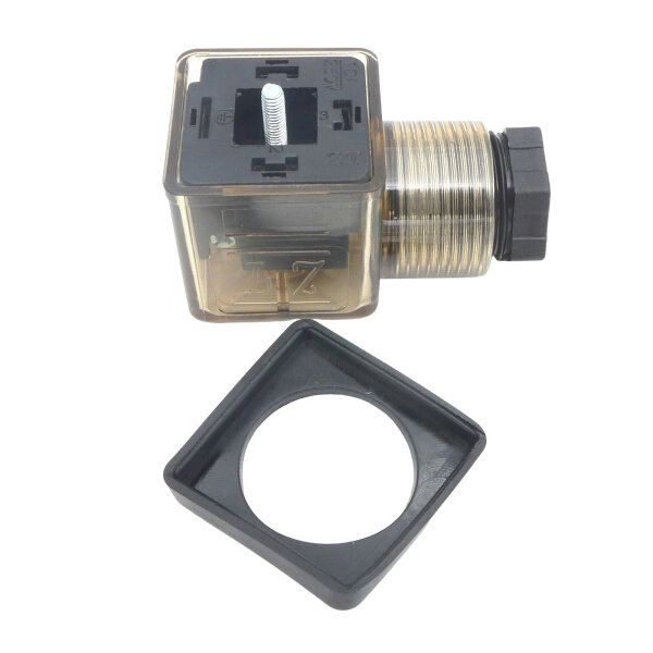 Würfelstecker mit LED 12-24VDC 3pol.