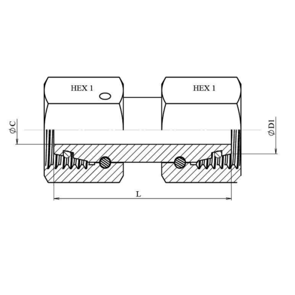 Hydraulik-Doppelmutter GZ 08-L Mit IG-Gewinde – Robuste Verschraubung Für 8mm Leitungen (AG M14)